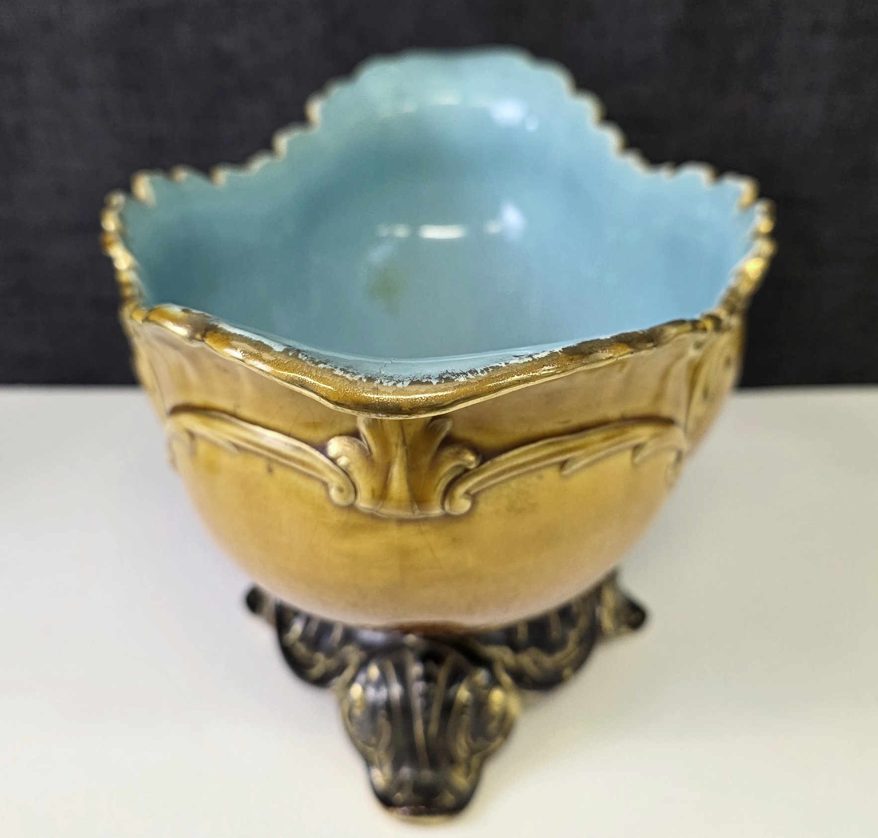 A French Majolica Cache-pot A French Majolica Cache-pot